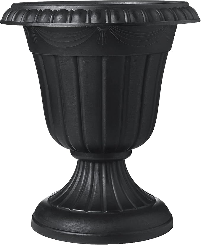 Arcadia Garden Products PL00BK Classic Traditional Plastic Urn Planter by Unknown