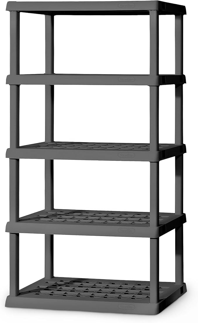 Sterilite 5 Shelf Unit, Heavy-Duty Shelving Storage Rack by Sterilite