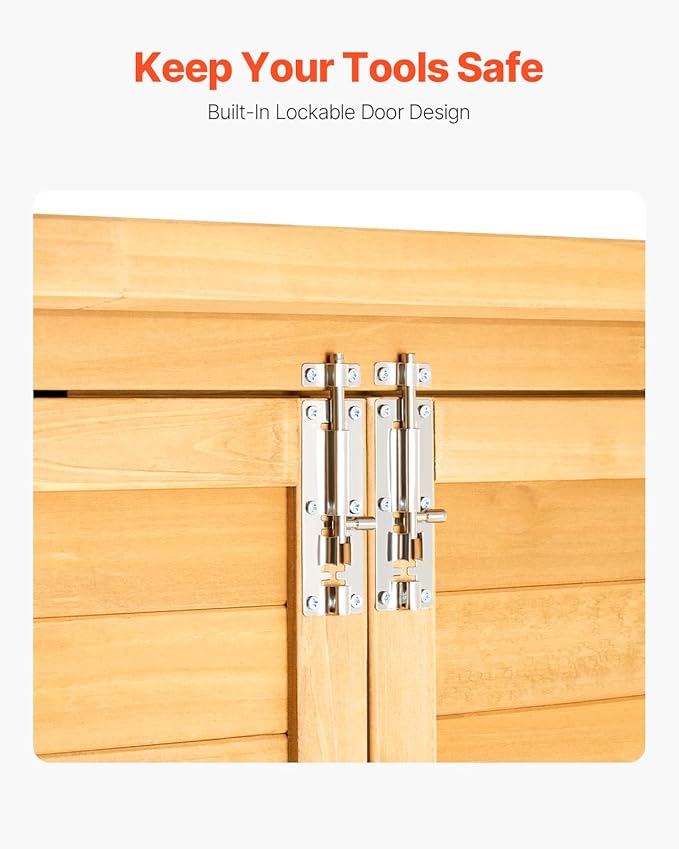 VEVOR Outdoor Storage Shed, Large Wooden Outside Storage Cabinet - Image 6