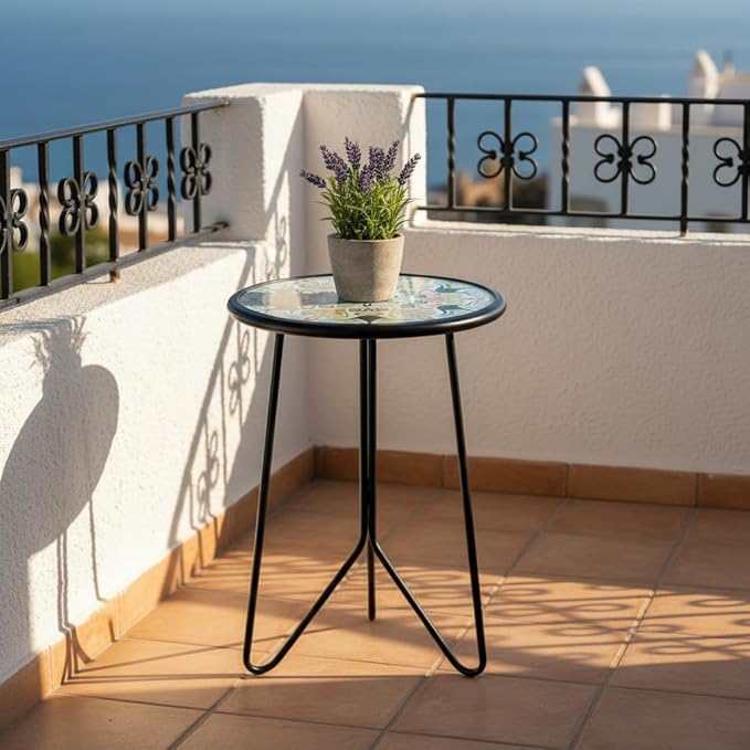 LIFFY Patio Side Table, Indoor Round Accent End Table - Image 8