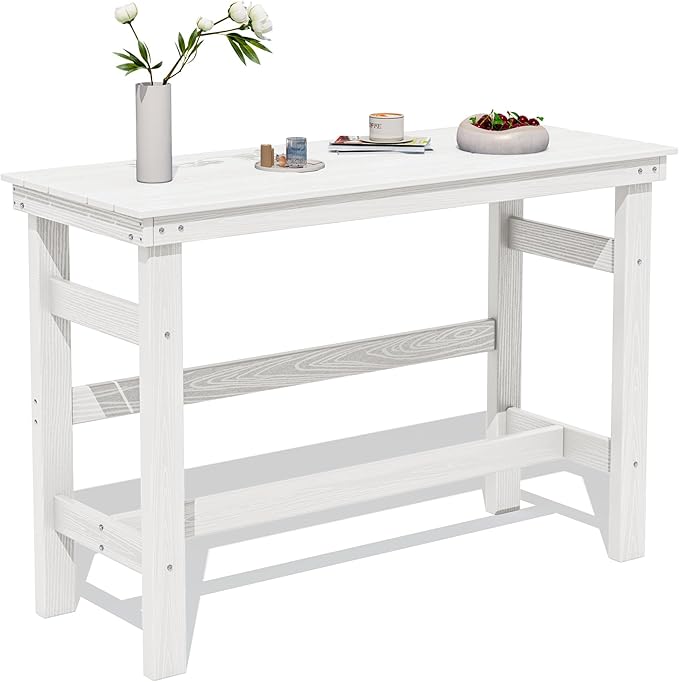 SERWALL 41" Outdoor Bar Table, HDPE Patio Bar Counter Height Table, All Weather by SERWALL