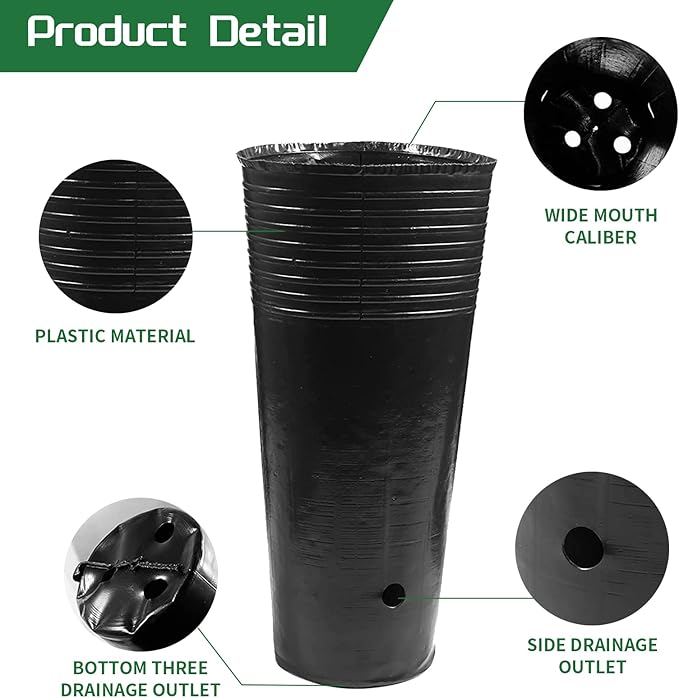 20 Pcs Plastic Deep Nursery Pots - Image 3