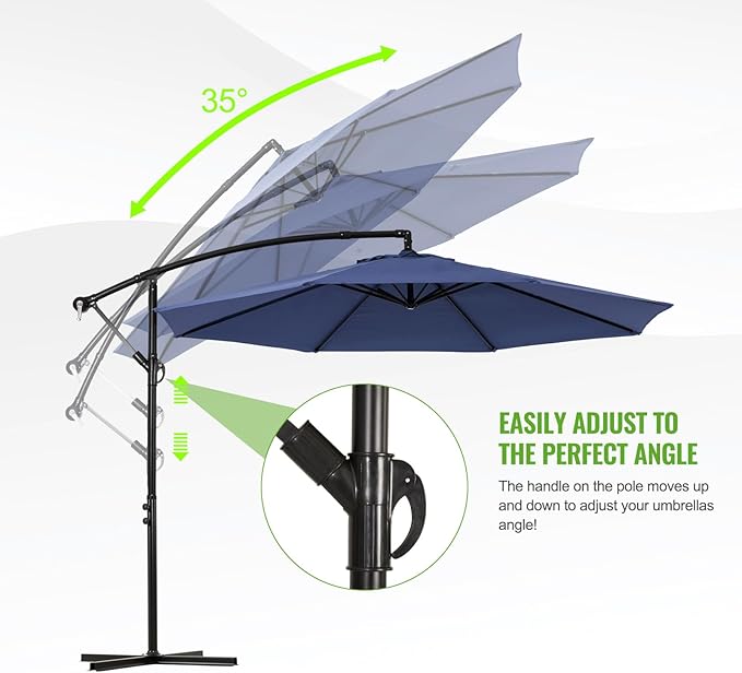 Backyard Expressions 10FT Cantilever Patio Umbrella – Outdoor Offset Hanging - Image 7