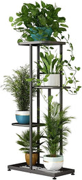 LINZINAR Plant Stand Indoor Outdoor Corner 4 Tier Metal Plant Shelf Patio Plant by LINZINAR