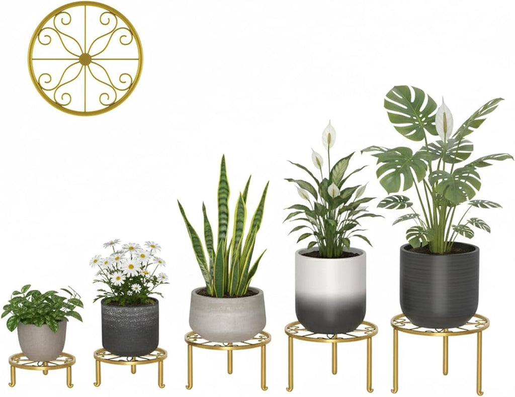5 Pack Metal Plant Stand Home Flower Stand Shelf - Image 2