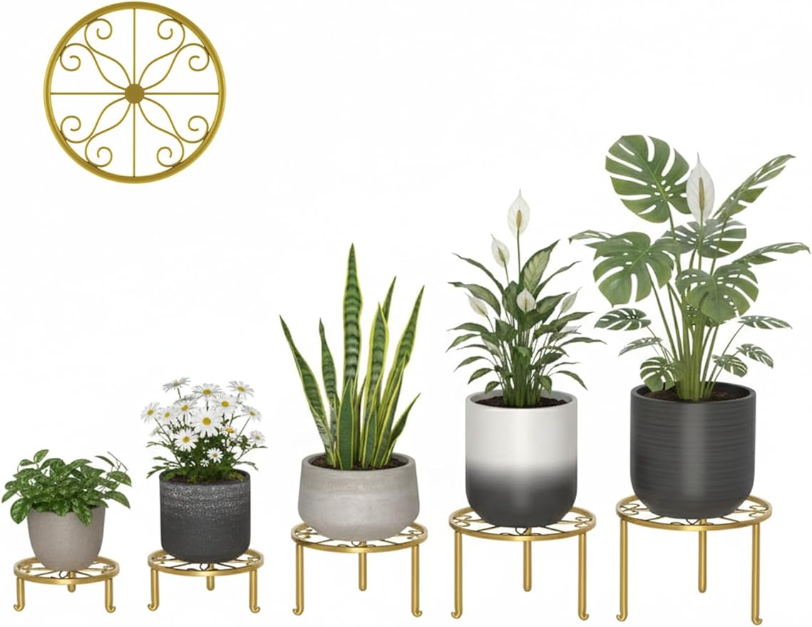 5 Pack Metal Plant Stand Home Flower Stand Shelf - Image 2