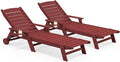 SERWALL Patio Chaise Lounge Chair Set of 2, Poly Lounge Chair by SERWALL