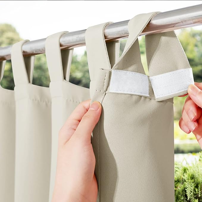 NICETOWN Detachable Sticky Tab Top Outdoor Curtain by NICETOWN