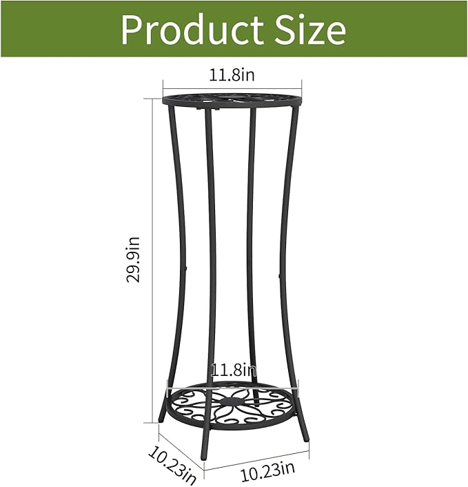 YINMIT Plant Stand Indoor Outdoor, 2 Tier Metal Potted Holder Rack, Flower Pot - Image 3