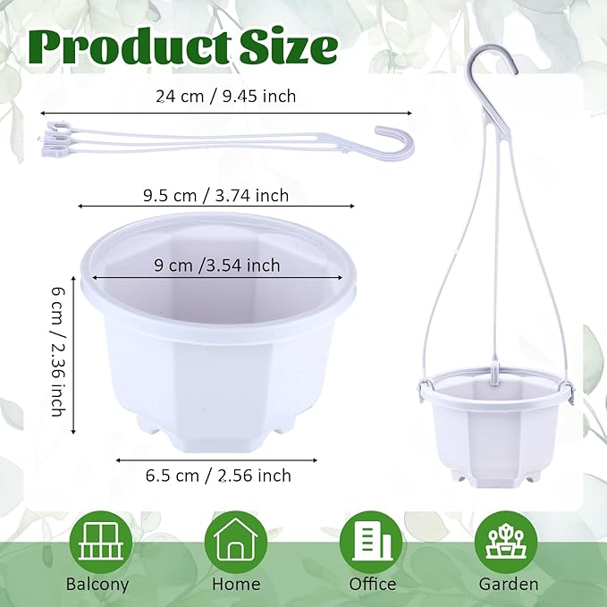 Roshtia 50 Pcs 3.7 inch Plastic Hanging Plant Pots - Image 2