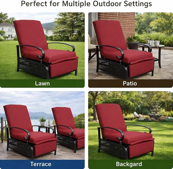 Kozyard Adjustable Outdoor Reclining Lounge Chair, Cushioned Patio Chaise Lounge - Image 7