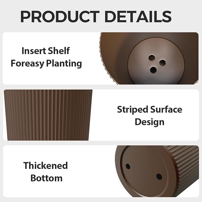 23.6" Tall Planters for Outdoor Plants, Large Outdoor Planters for Front Porch - Image 3