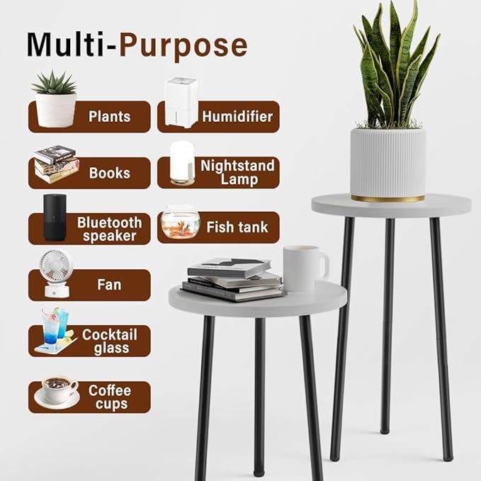 Plant Stand Indoor Tall: Corner Wood Plant Stand 2 Pack Mid Century Modern Decor - Image 5