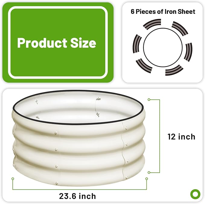 SnugNiture 2x2x1ft Round Galvanized Raised Garden Bed Kit Outdoor, Metal - Image 3