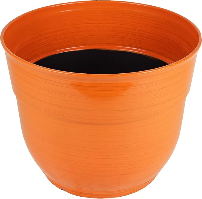 Garden Elements Indoor/Outdoor Glazed Brushed Happy Plastic Planter, Bright - Image 2