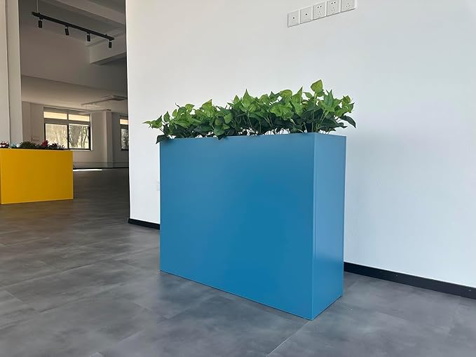 38" L x 13" W x 30" H Metal Tall Rectangular Planter - Image 4