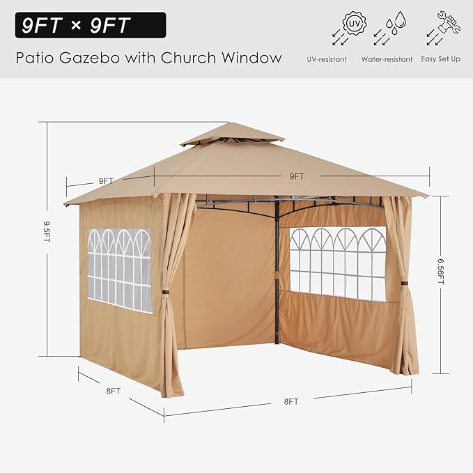 MASTERCANOPY Patio Gazebo Steel Frame Outdoor Gazebo - Image 2