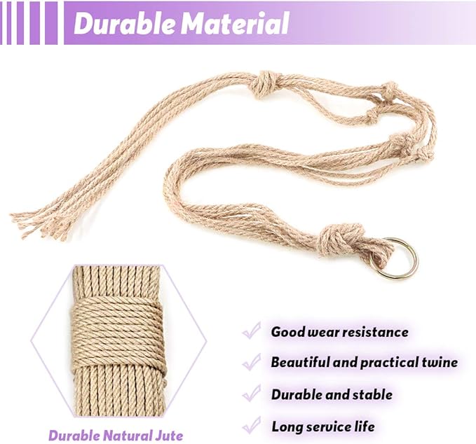 Swpeet 6 Pack 3 Sizes Macrame Hanging Planter Holder Plant Hanger - Image 3