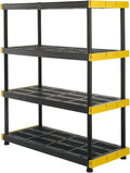 CX Black & Yellow, 4-Tier Heavy Duty Plastic Storage Shelves that Support up to by BLACKYELLOW