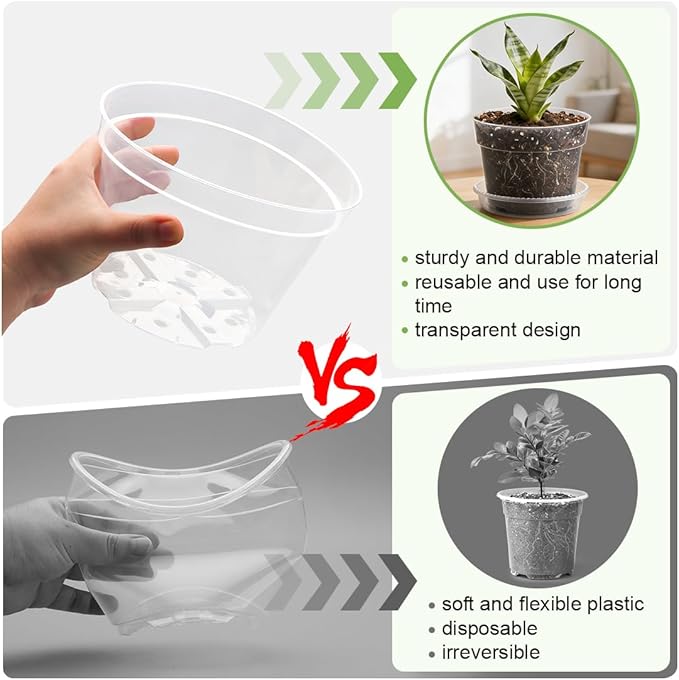 15 Pack 8/7/6 Inch Clear Nursery Pots - Image 4