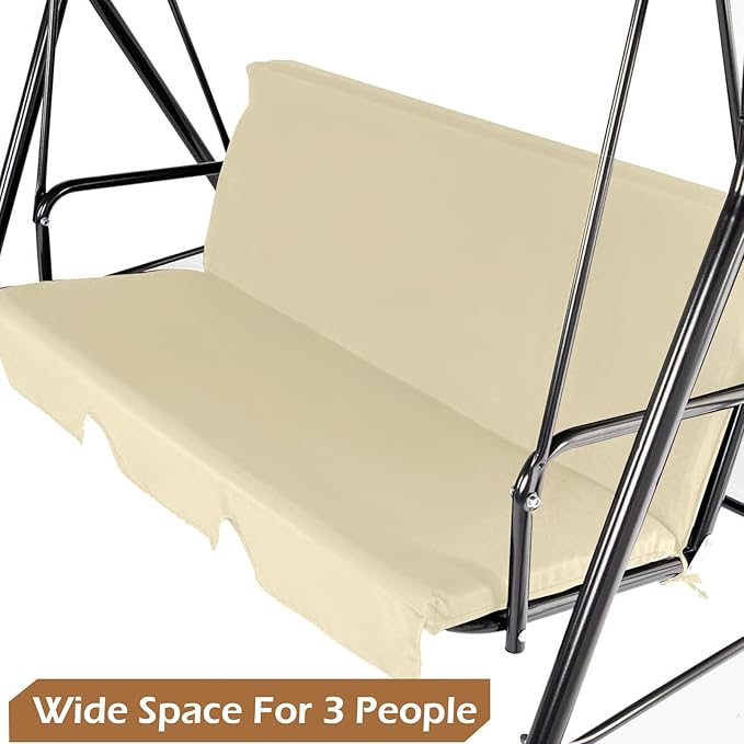 AECOJOY Porch Swing with Stand, 3-Seat Outdoor Clearance Porch Swings - Image 4