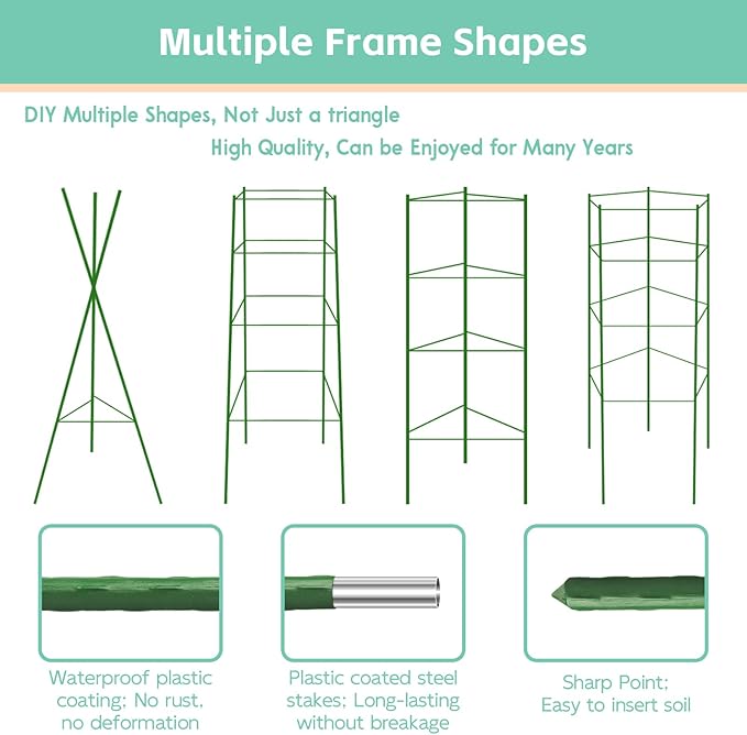 Riare 2 Pack 4 FT Tomato Cages for Garden- 48inches Heavy Duty Garden Stakes - Image 5