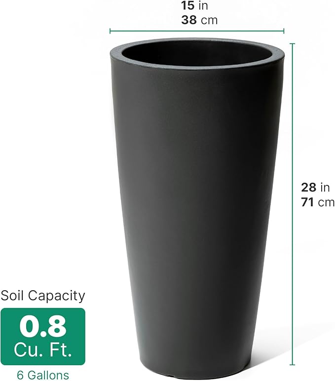 Step2 Tremont Tall Round Tapered Planter, Indoor/Outdoor Plants, Efficient - Image 9