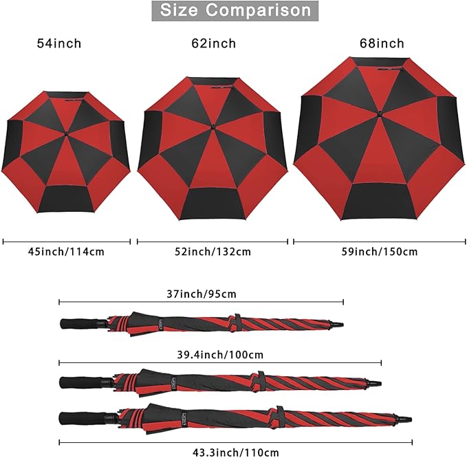 G4Free 47/54/62/68/72 Inch Automatic Open Golf Umbrella Oversize Extra Large - Image 8
