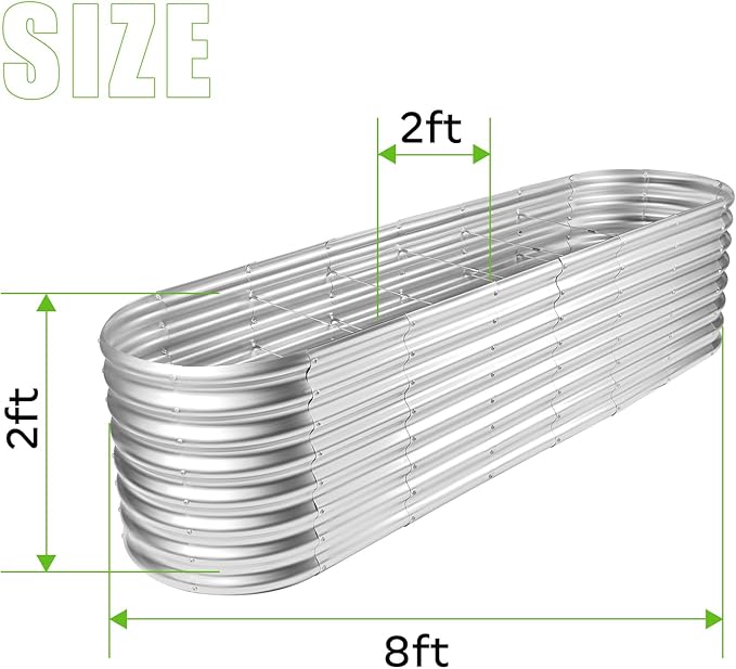 Land Guard 8×2×2ft Galvanized Raised Garden Bed Kit, Raised Garden Boxes Outdoor - Image 2