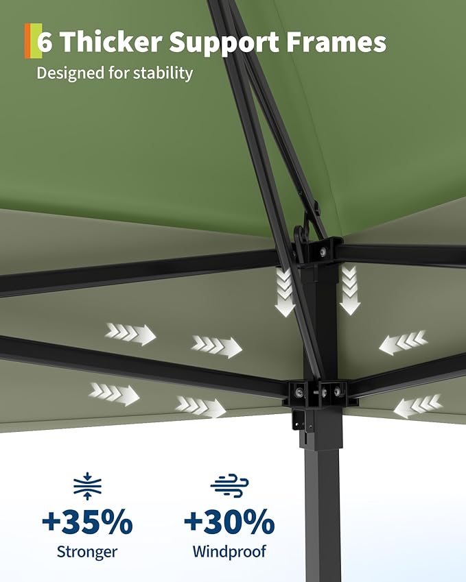 Canopy Tent 13x13 ft, Pop Up Gazebo One-Push Setup - Image 6