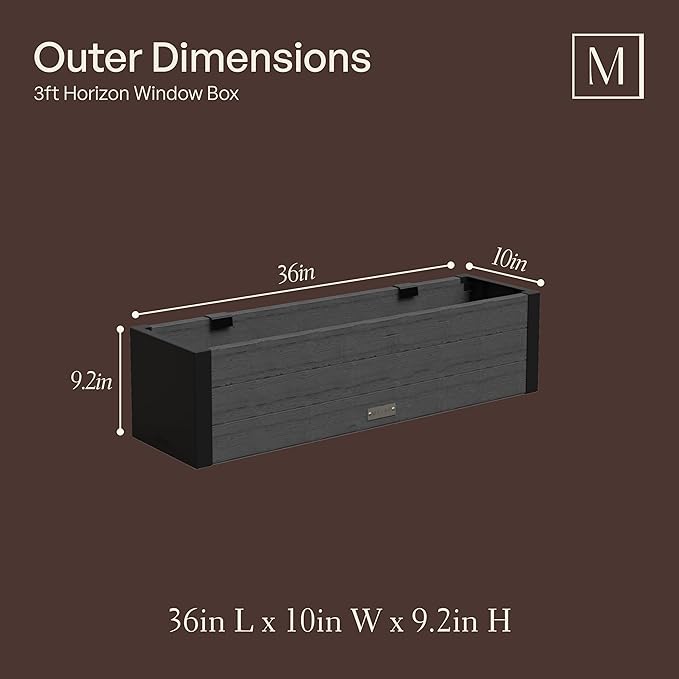 Mayne Vista 3ft Modern Window Box Planter - Image 2