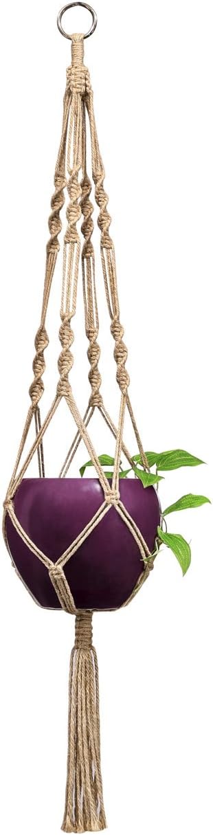 Mkono 4 Pack Macrame Plant Hangers Indoor Hanging Planter Basket Decorative - Image 5