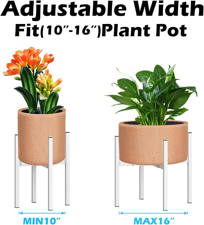 Heavy Plant Stand for 10"-16" Plant Pot Indoor Outdoor Corner, Adjustable Metal - Image 3