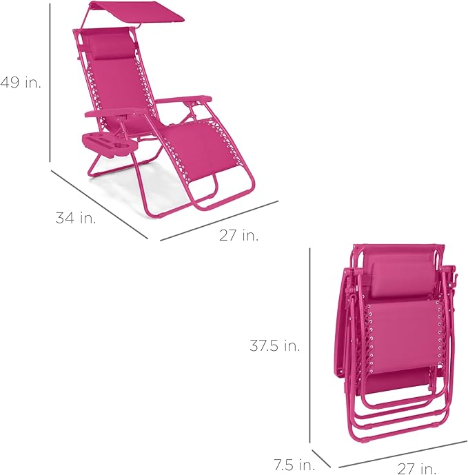 Best Choice Products Folding Zero Gravity Outdoor Recliner Patio Lounge Chair - Image 2