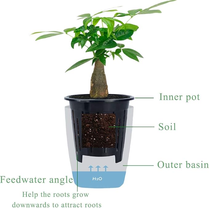 OJYUDD 8 Pack 4 Inch Self Watering Plastic Planter - Image 3