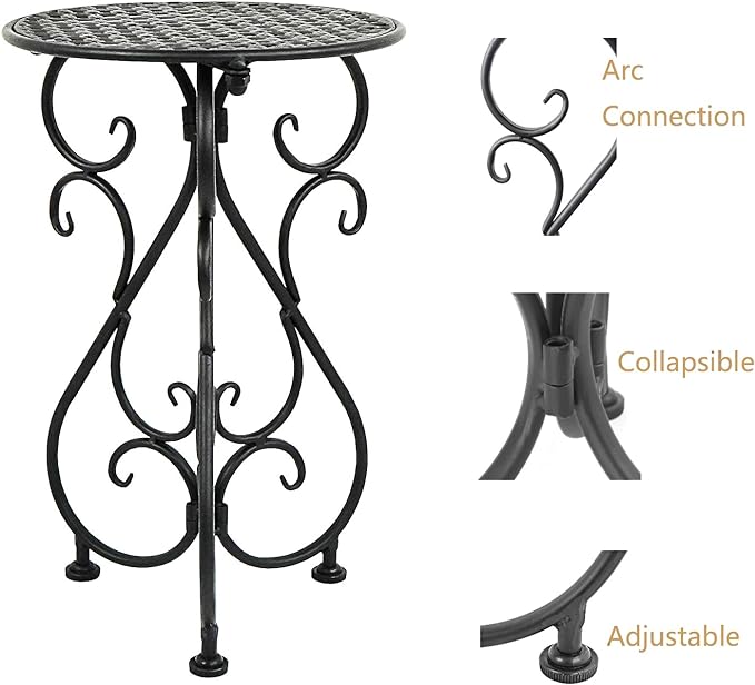 Metal Plant Stand, Heavy Duty Flower Pot Stand 17" Tall, Single Planter Holder - Image 5
