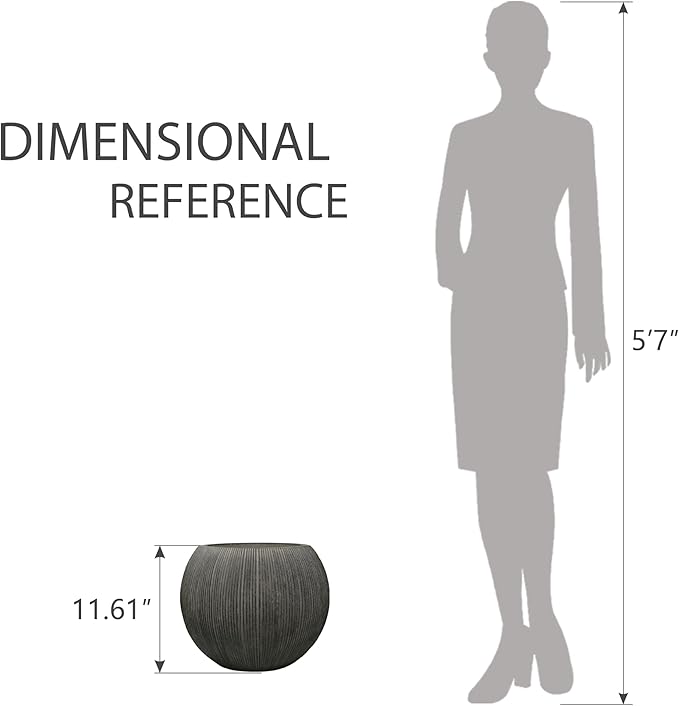 11.8" H X 14.5" D Round Plastic Planter - Image 5