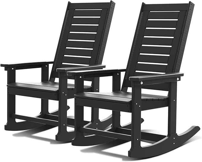 GREENVINES Outdoor Rocking Chairs | Set of 2 | Porch Rocker | HDPE Plastic | by GreenVines