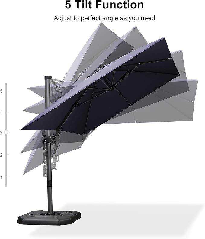 PURPLE LEAF 8' X 11' Left-right Tilting Patio Umbrella Outdoor Cantilever - Image 8