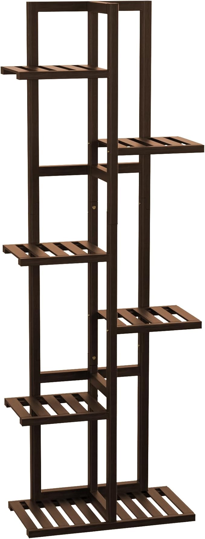 6 Tier Bamboo Plant Stand Indoor, Wood Tall Flower Holder Corner Tiered Plant - Image 7