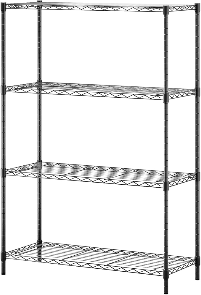 BestOffice | 4-Tier Wire Storage Shelves | 36x14x54 | Black | by BestOffice