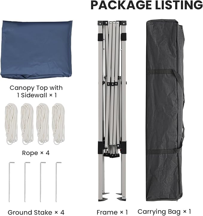 10X10 Pop Up Canopy, Slant Legs Instant Outdoor Canopy Tent - Image 5