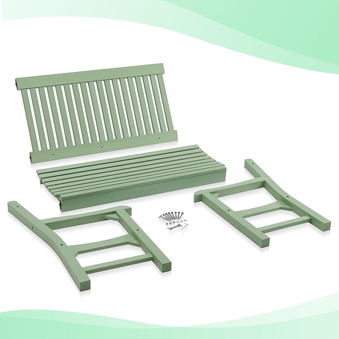 Psilvam Garden Bench, 2-Person Poly Lumber Patio Bench, All-Weather Outdoor - Image 4