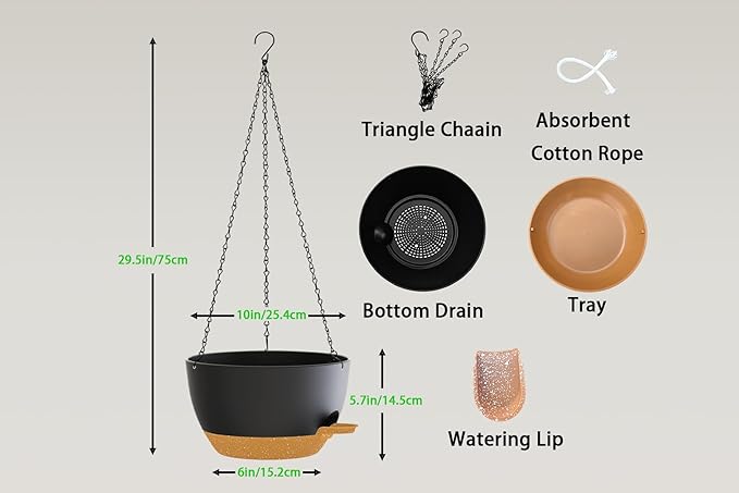 Hanging Planters, Matte Plastic Planters - Image 2