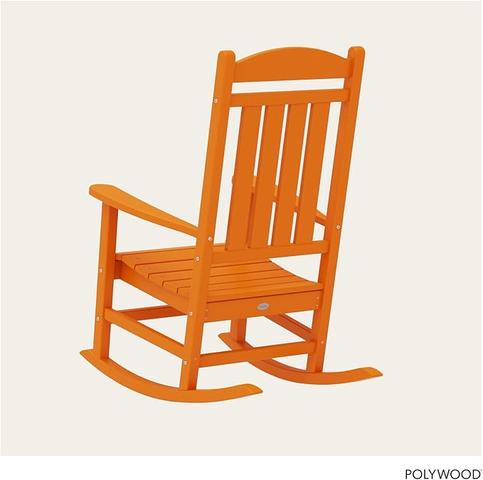 POLYWOOD Presidential Rocking Chair in Tangerine - Image 4