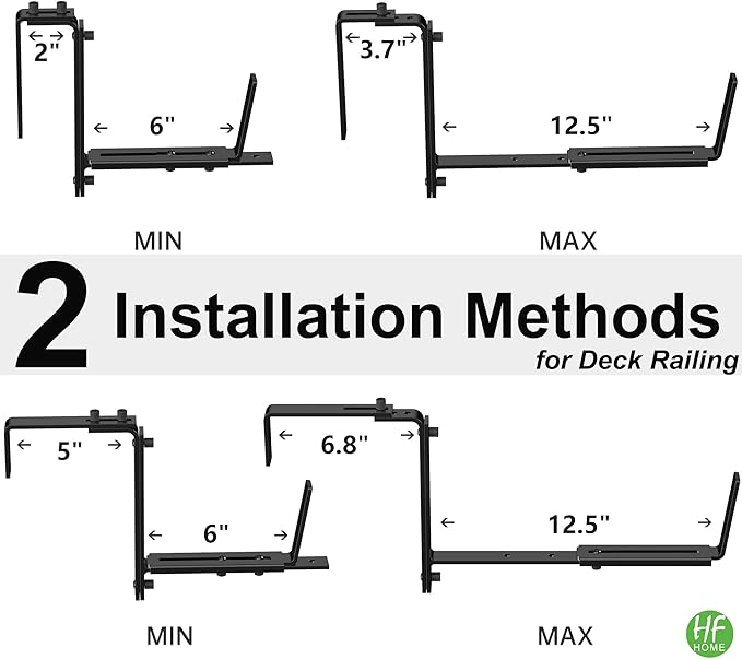 HFHOME 6PCS Adjustable Planter Box Brackets, Brackets - Image 2