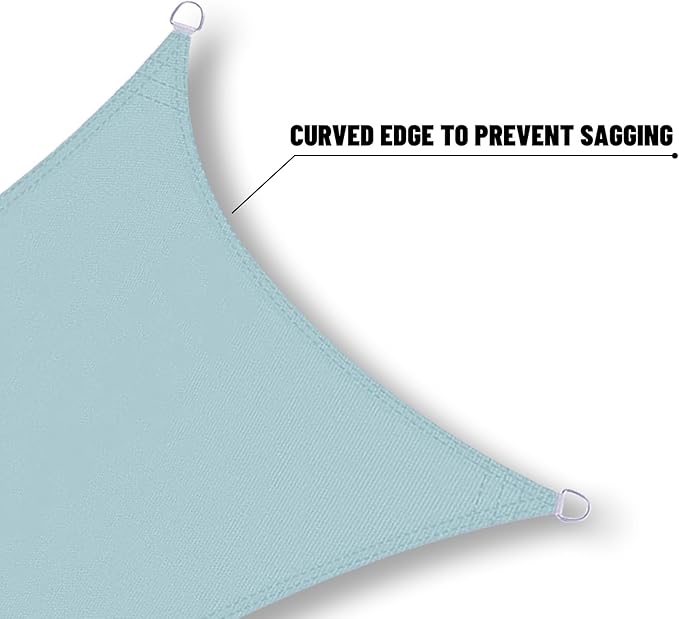 SUNNY GUARD Waterproof Sun Shade Sail 10' x 10' Sky Blue Triangle UV Block - Image 4