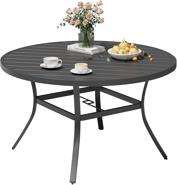 MELLCOM 53'' Round Outdoor Dining Table - Image 8