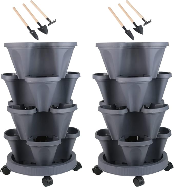DUNCHATY Stackable Planter, Vertical Garden Planter by DUNCHATY