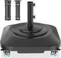 Umbrella Base with 5 Wheels, Upgraded 145lb Umbrella Stand Base, Heavy Duty & by QZER